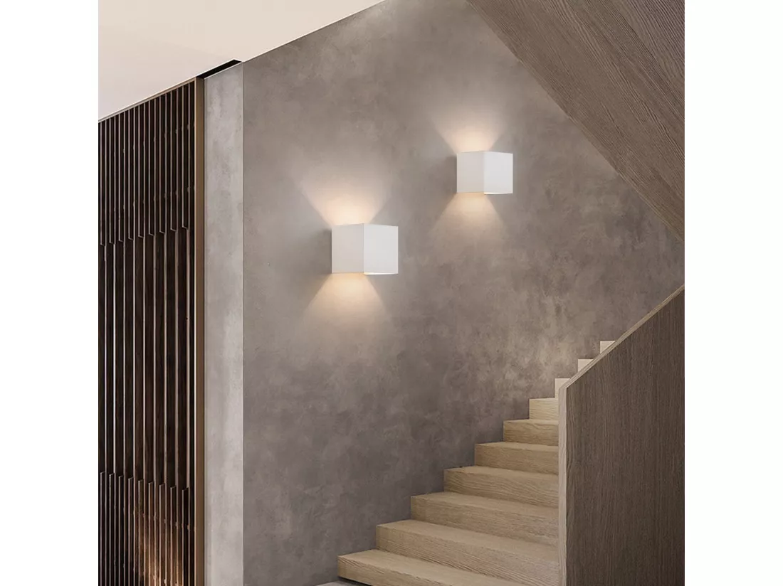NETTLIFE Set de 2 Lampes Murales LED Ext, Blanc Chaud IP65, pour Maison, Chambre à Coucher, Cage d’Escalier
