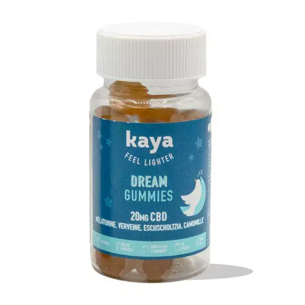 Gomas Kaya Dream para um sono rápido com CBD + Melatonina, 30 unidades