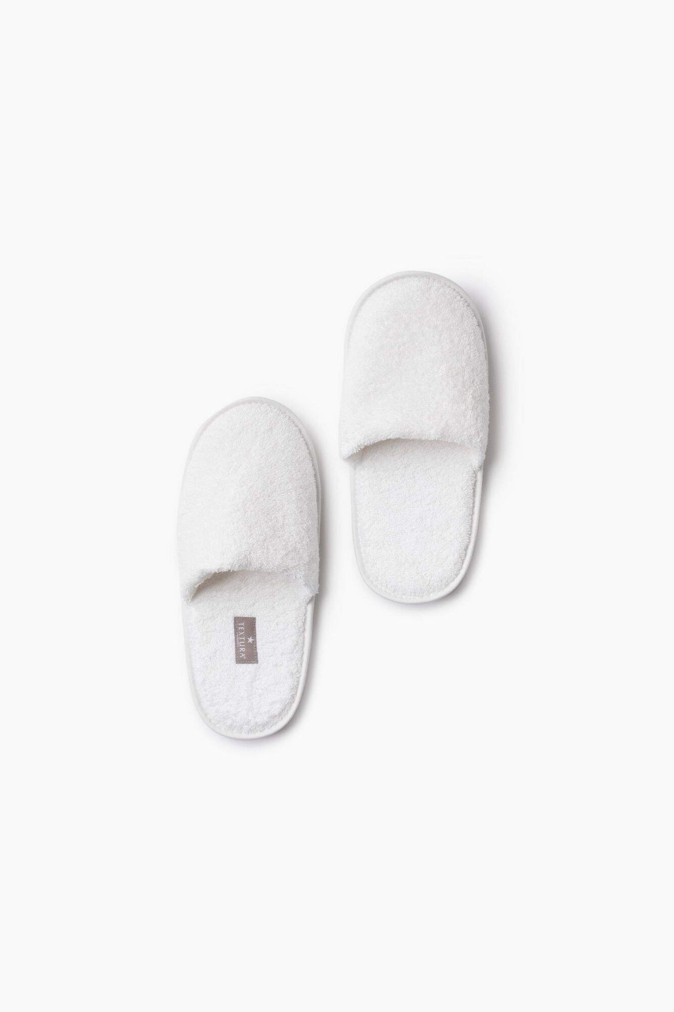 Pantufas de algodão atoalhado - brancas