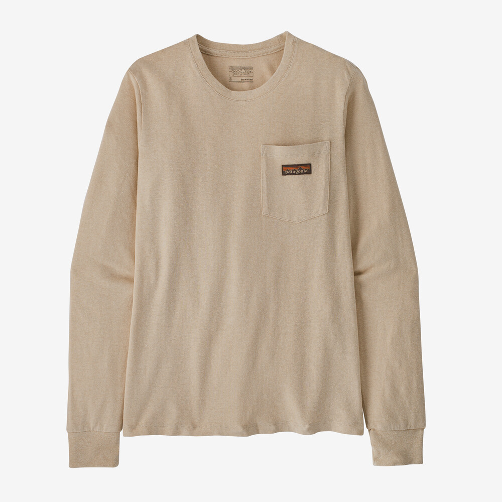 Damen-Arbeits-T-Shirt mit langen Ärmeln und Tasche