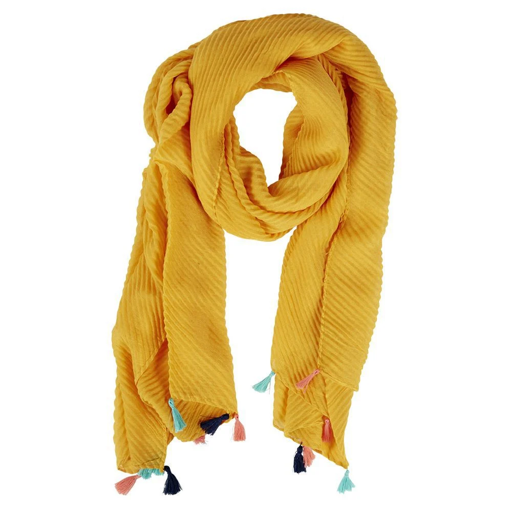 Foulard plissé avec pompons