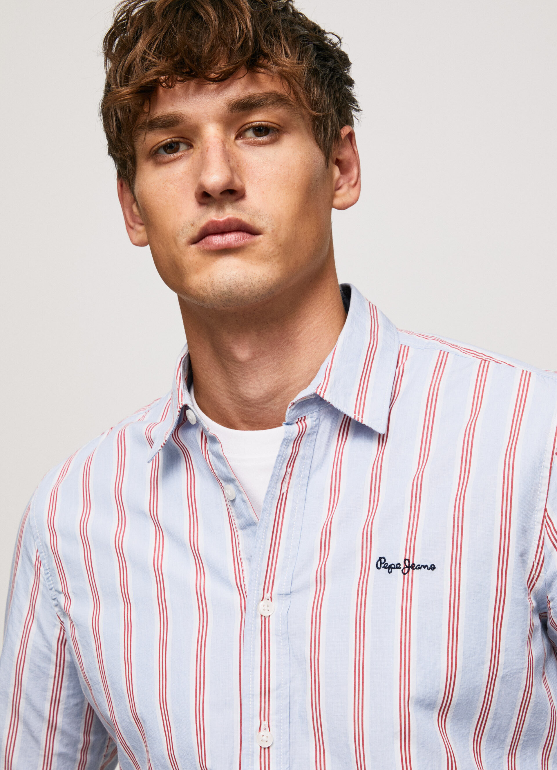 CAMISA FIL A FIL LISTER FIT SLIM - vermelho estúdio