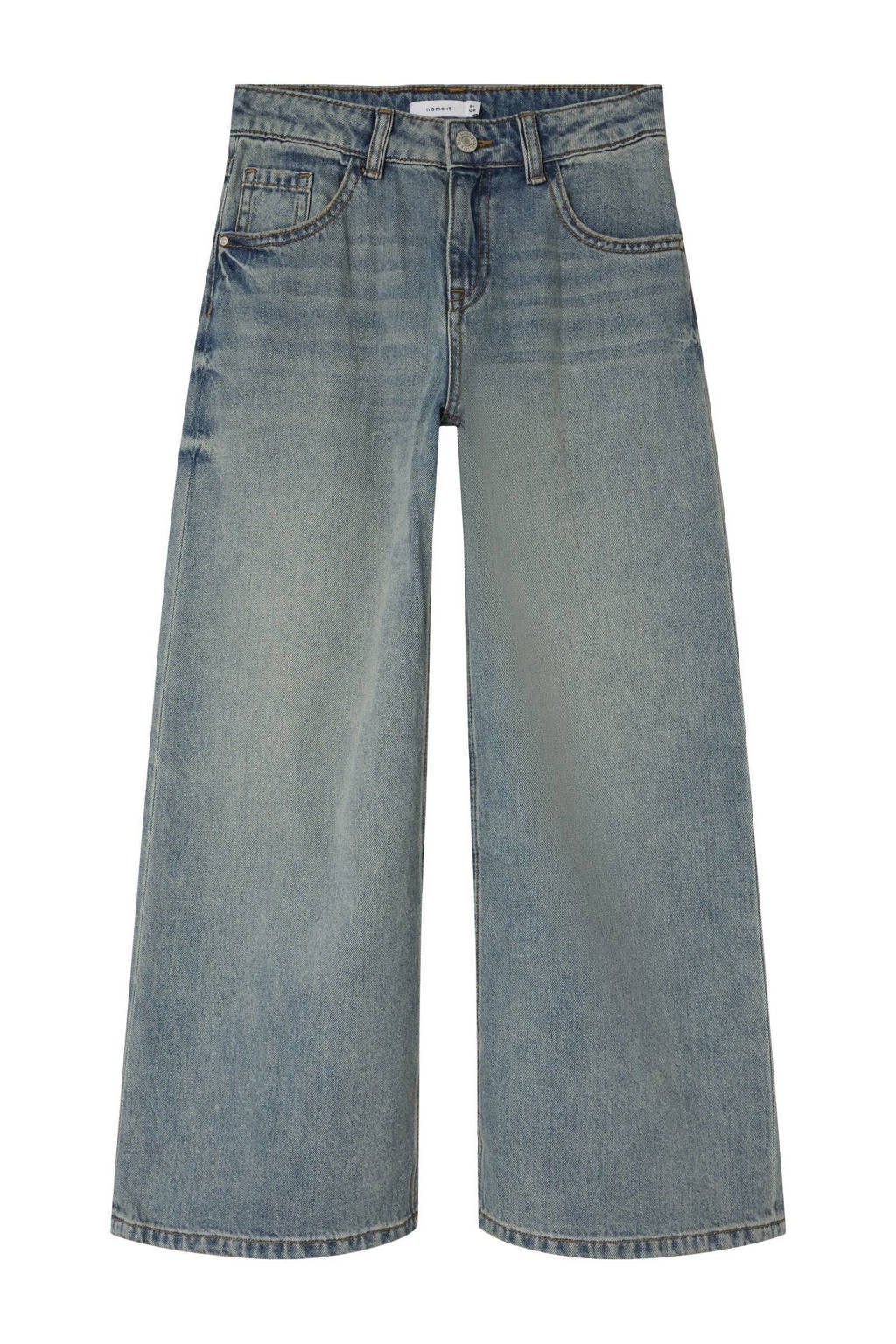 NAME IT wide leg regular waist jeans medium blue denim