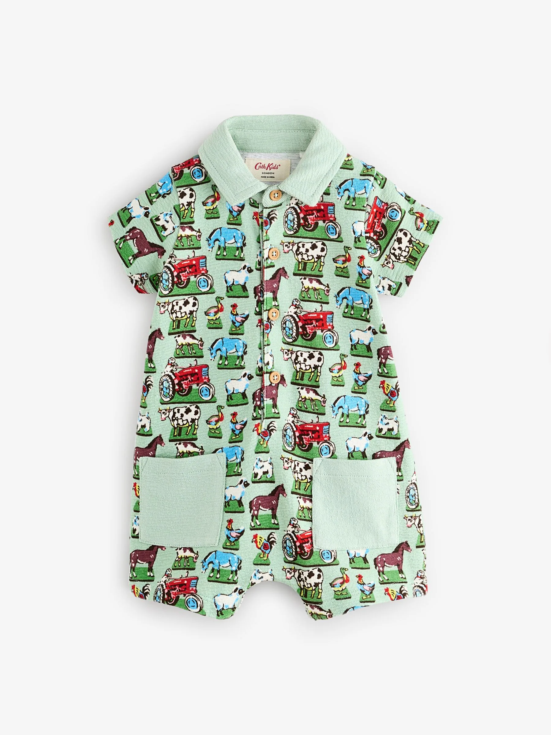 Groen boerderijkraag - 100% katoenen Cath Kidston rompertje