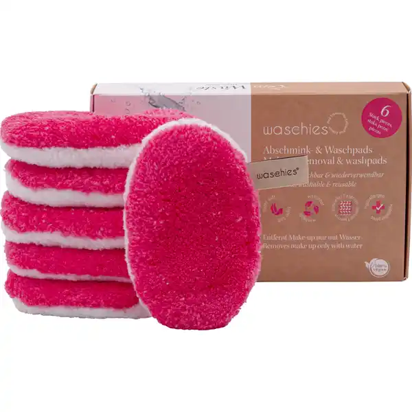 6er Set Abschminkpads pink