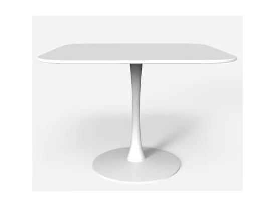 Table carrée blanc mat Tulipa 80cm