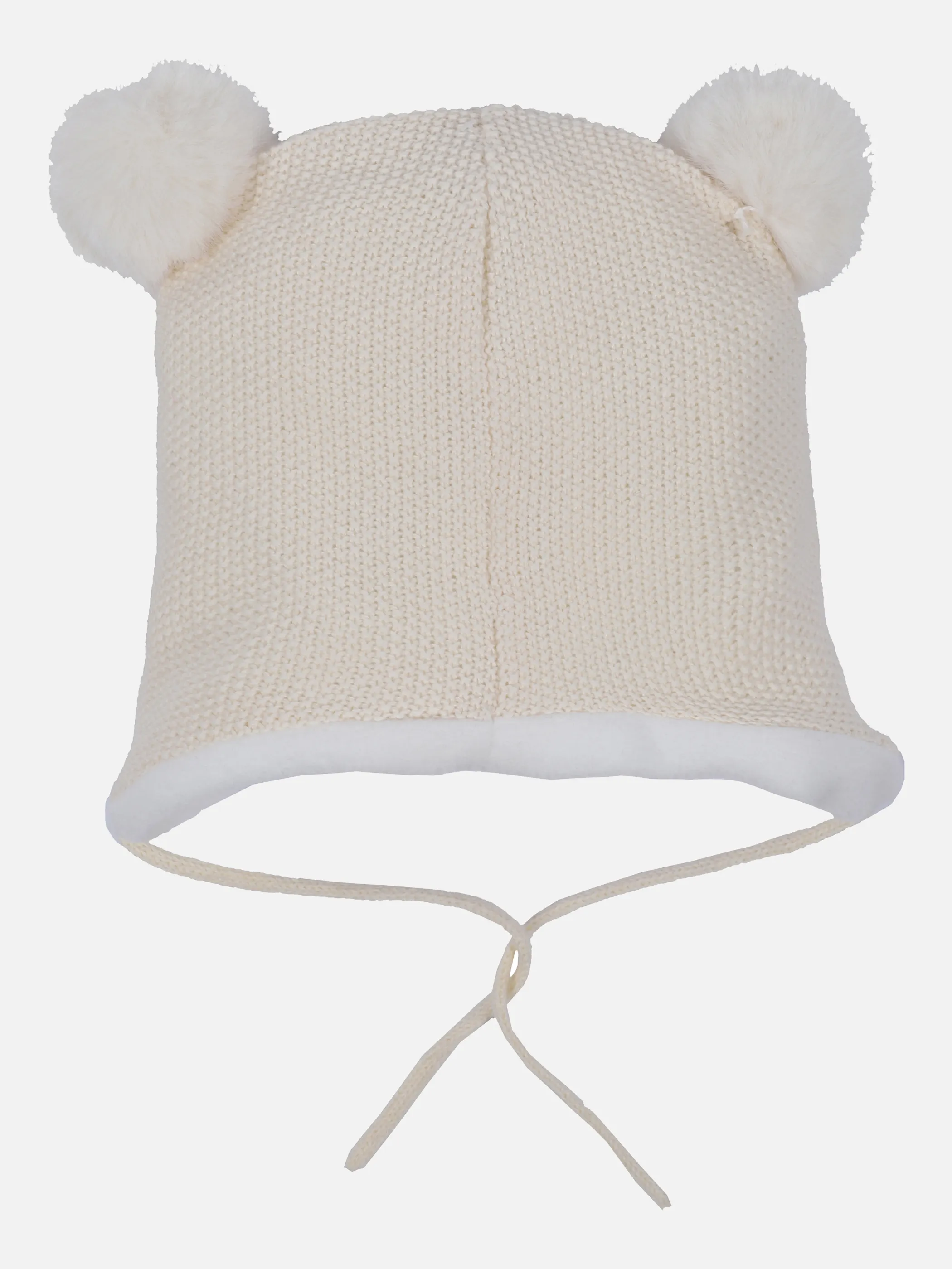 Baby Mütze mit Stickerei und Pompoms
