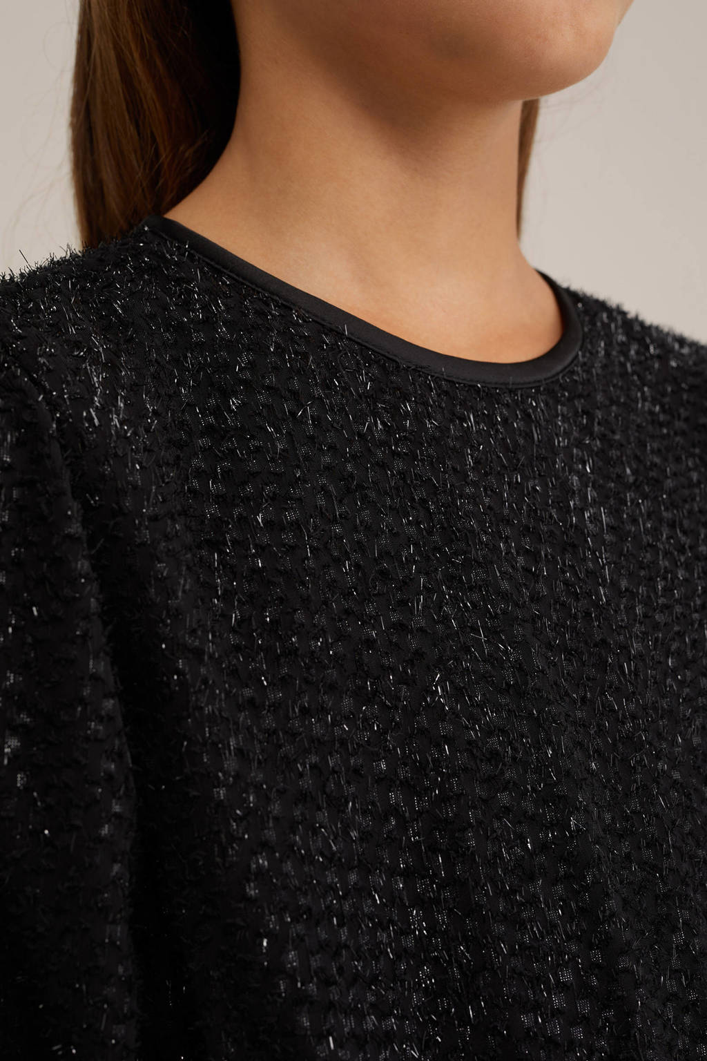 WE Fashion korte jurk glitter zwart