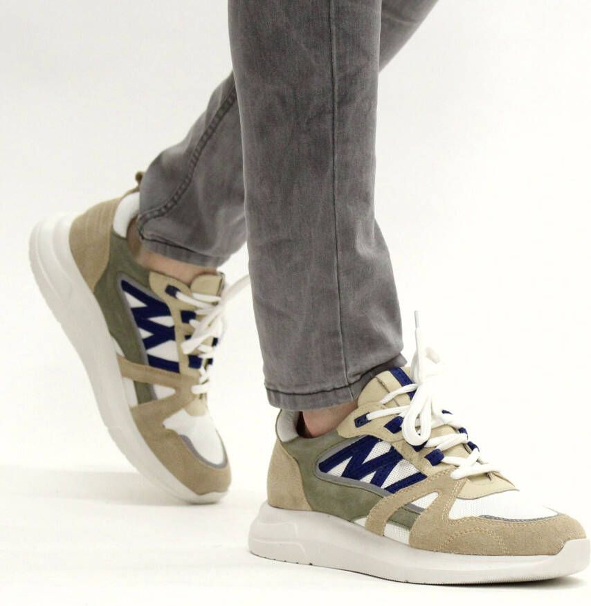 Bugatti Casual leren sneakers met versterkte hiel Brown Heren