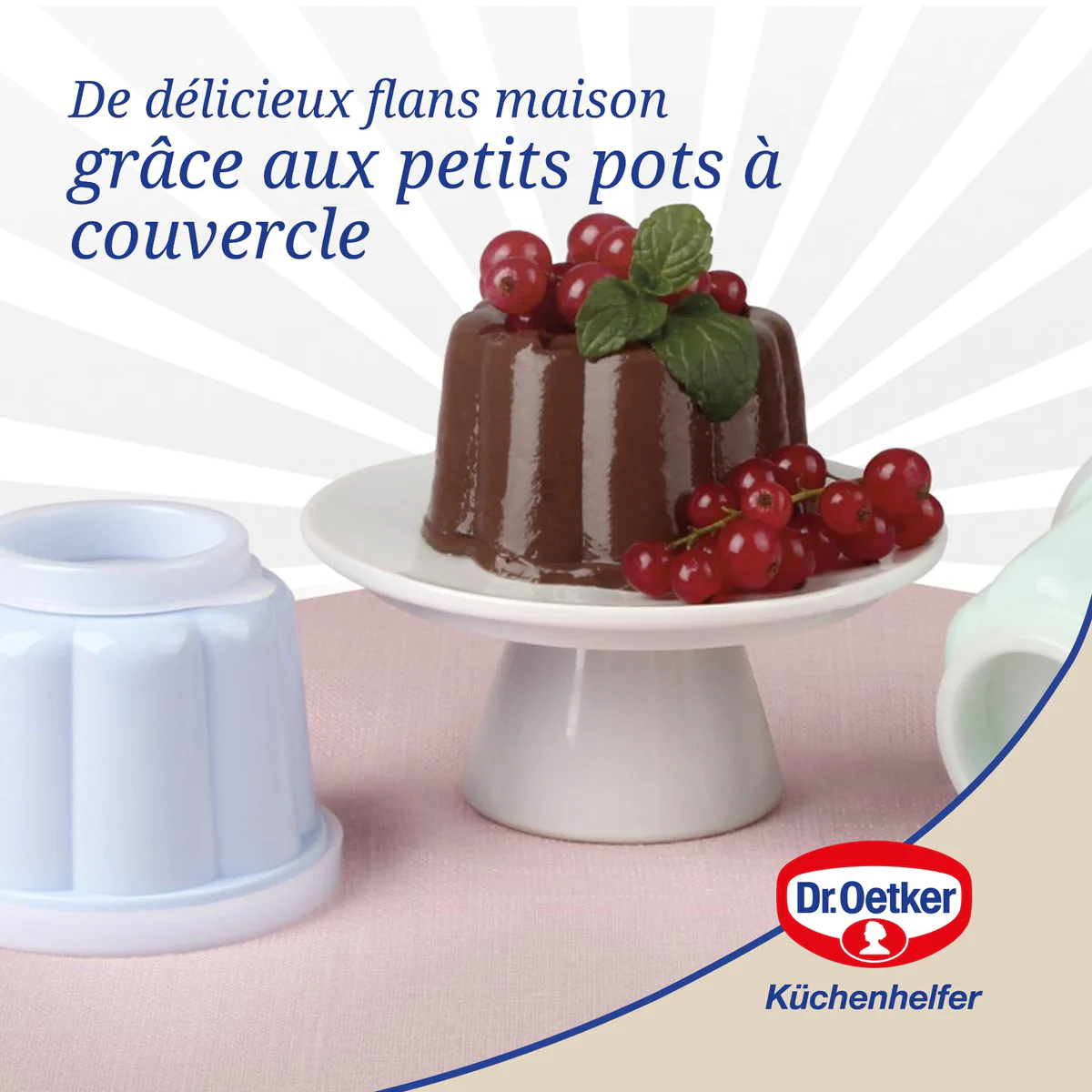 Lot de 6 moules à flans avec couvercle Dr. Oetker Rétro Dr. Oetker