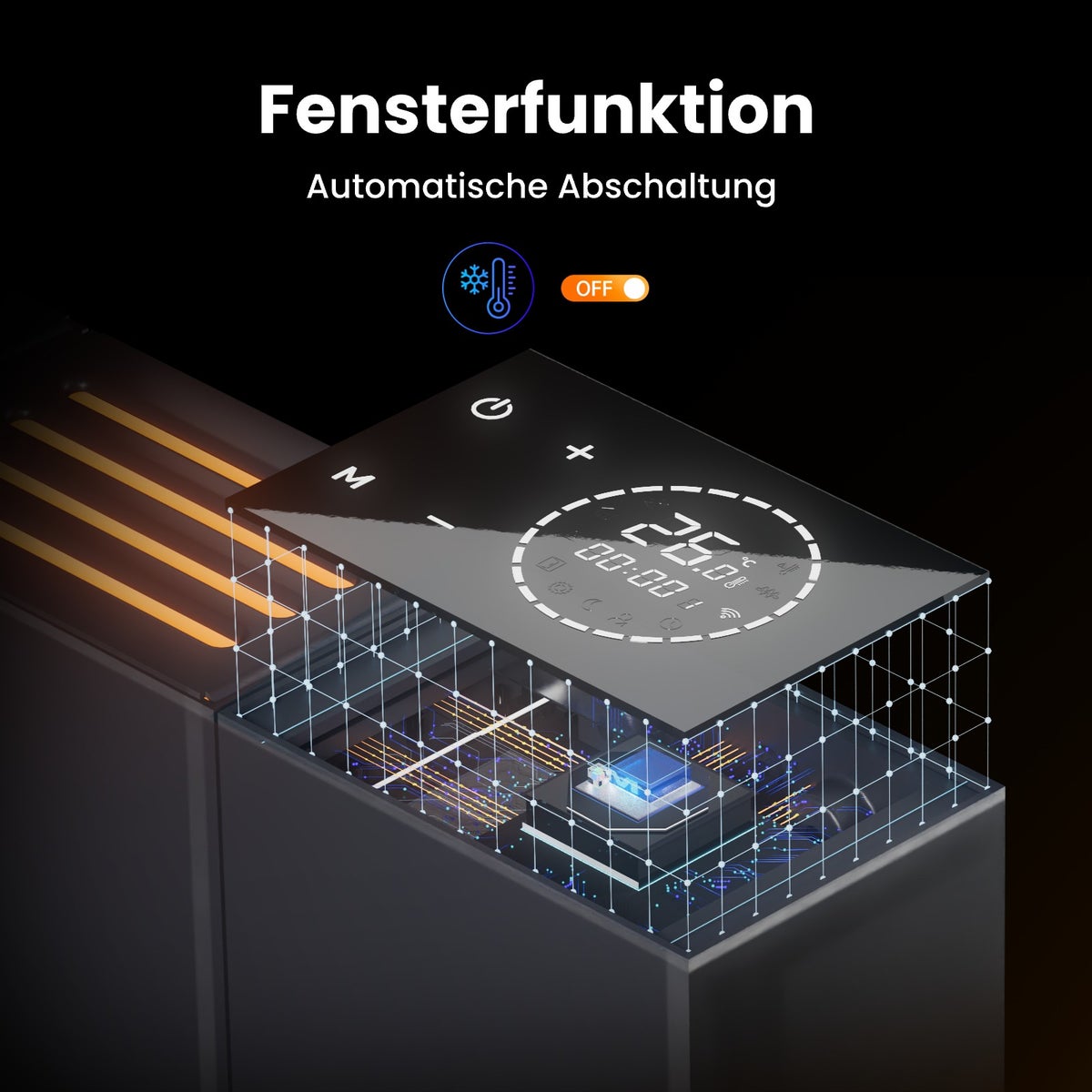 EMKE Elektrische Radiator Antraciet Platte Radiator Aluminium Staand/Wandmontage, WiFi Bediening LCD Display Timer Functie Elektrische Verwarming 1500W