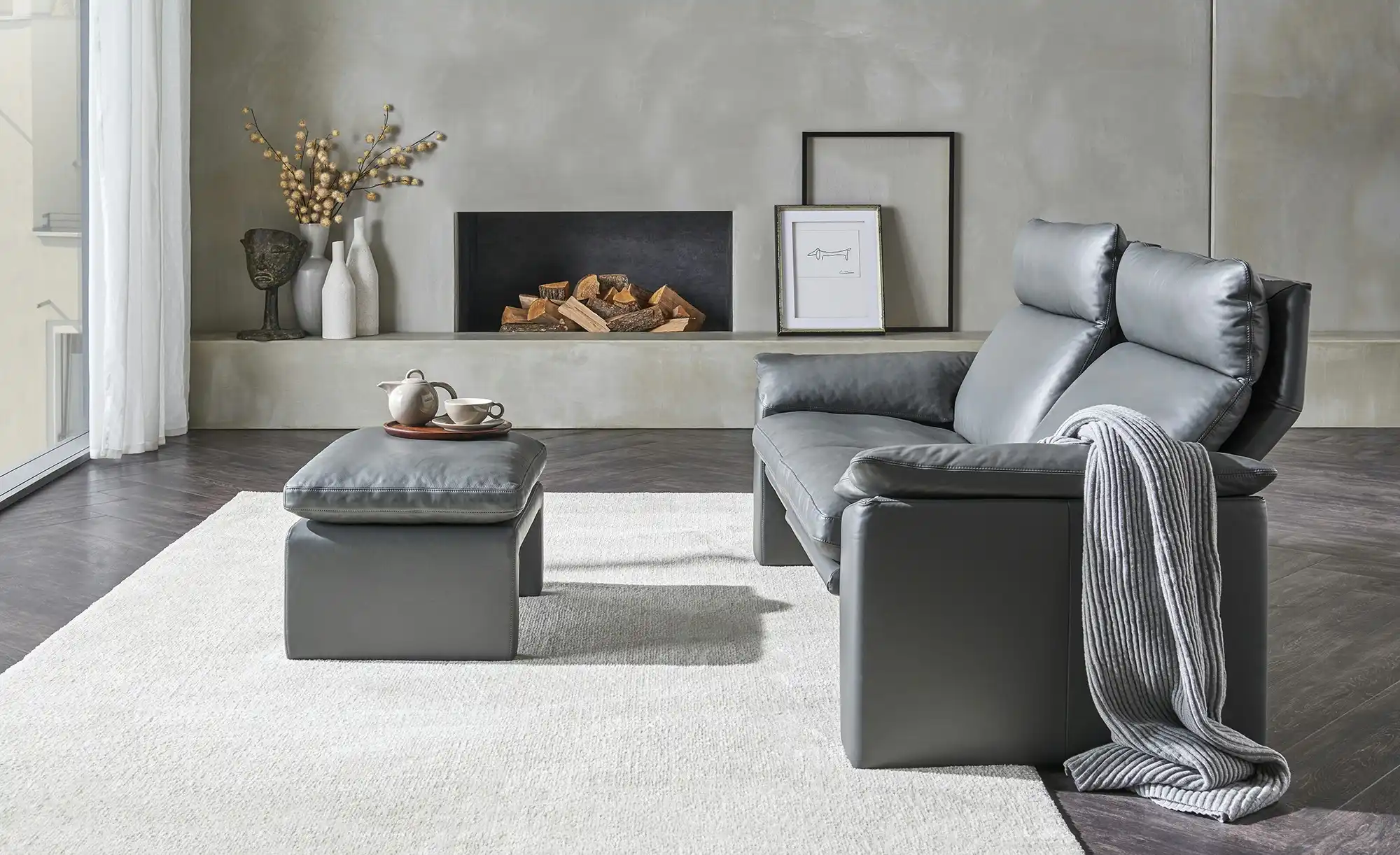 erpo just relax Ledersofa mit Relaxfunktion JR960 Bari