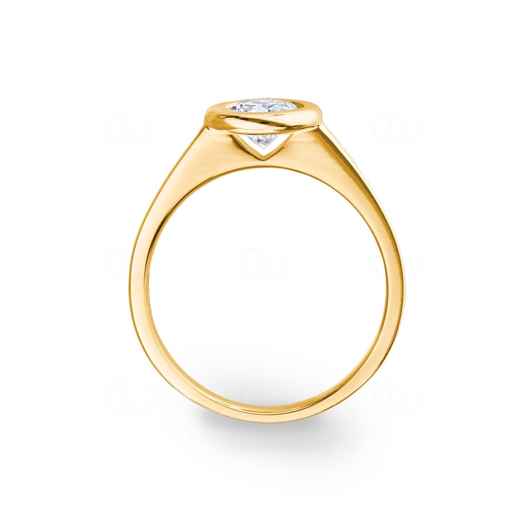 0.70 Karat GIA-Diamant Verlobungsring 750/18 K Gelbgold in Zargenfassung
