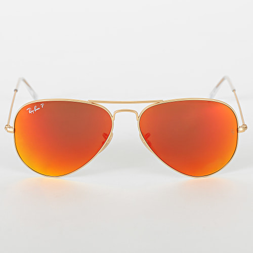 Lunettes De Soleil Aviator Large Metal RB3025 Orange Miroir Doré