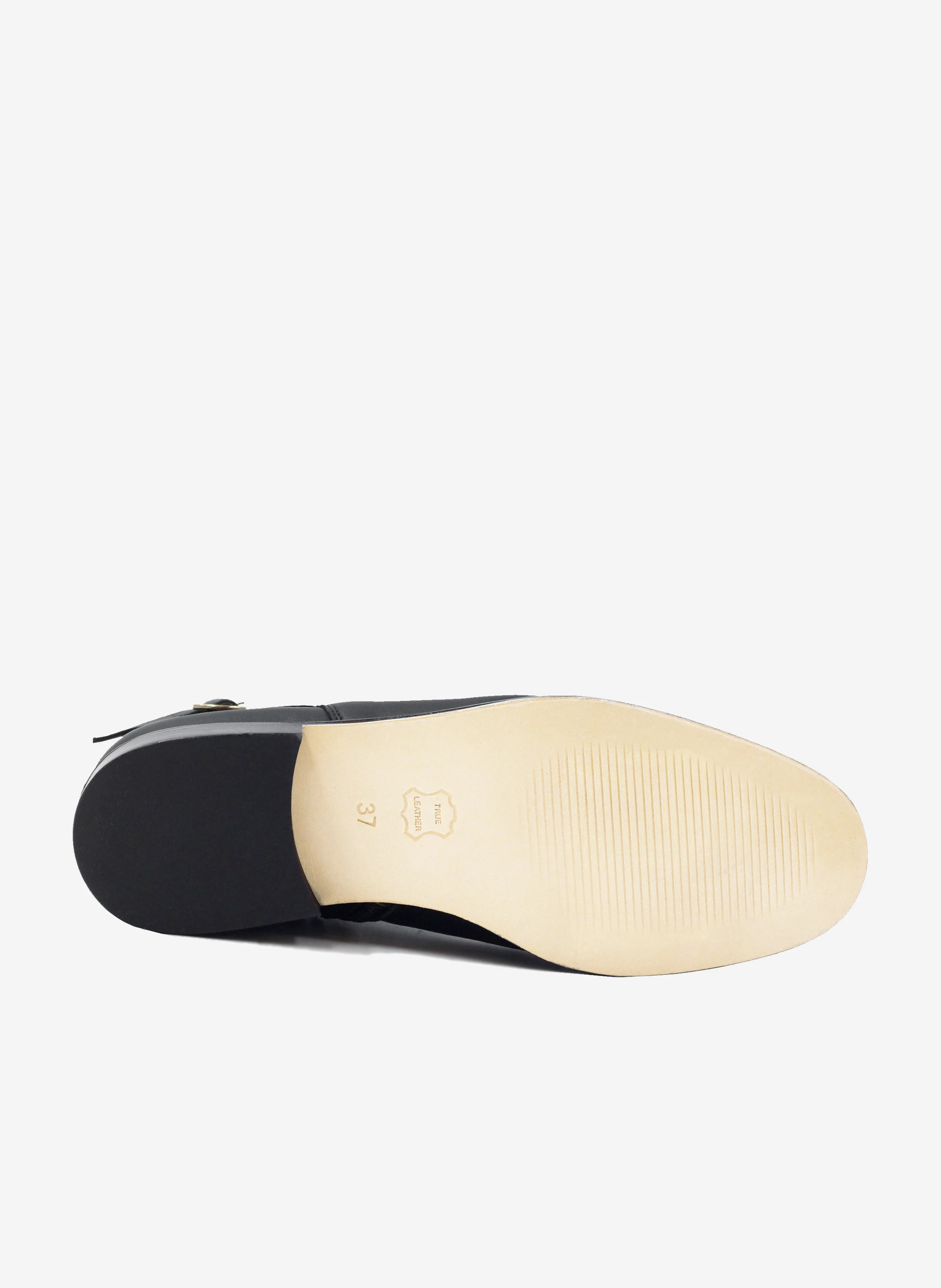 Bottines cavalières plates cuir lisse | Noir