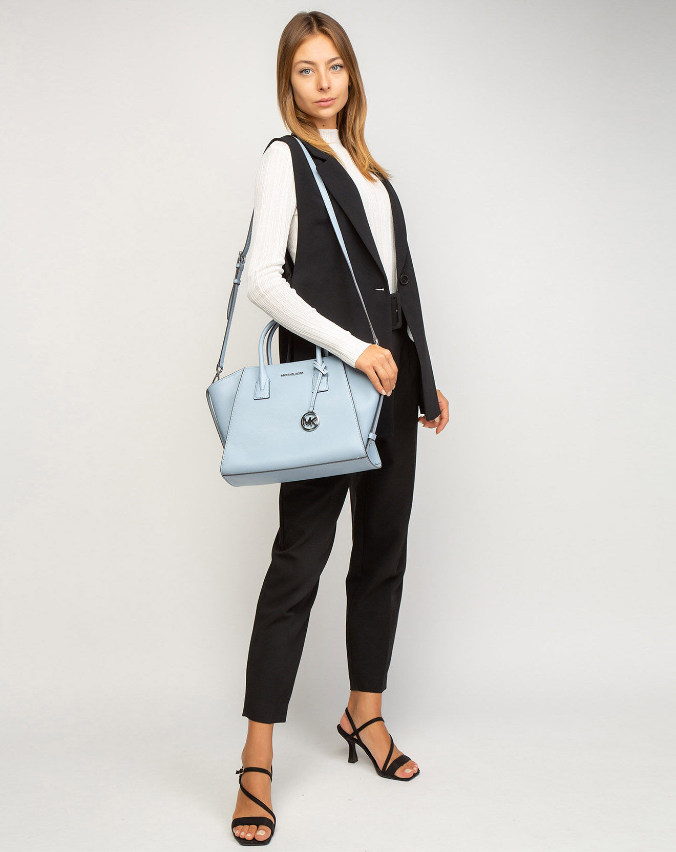 Michael Kors Sac à main en Cuir Avril bleu - 33x27x13 cm