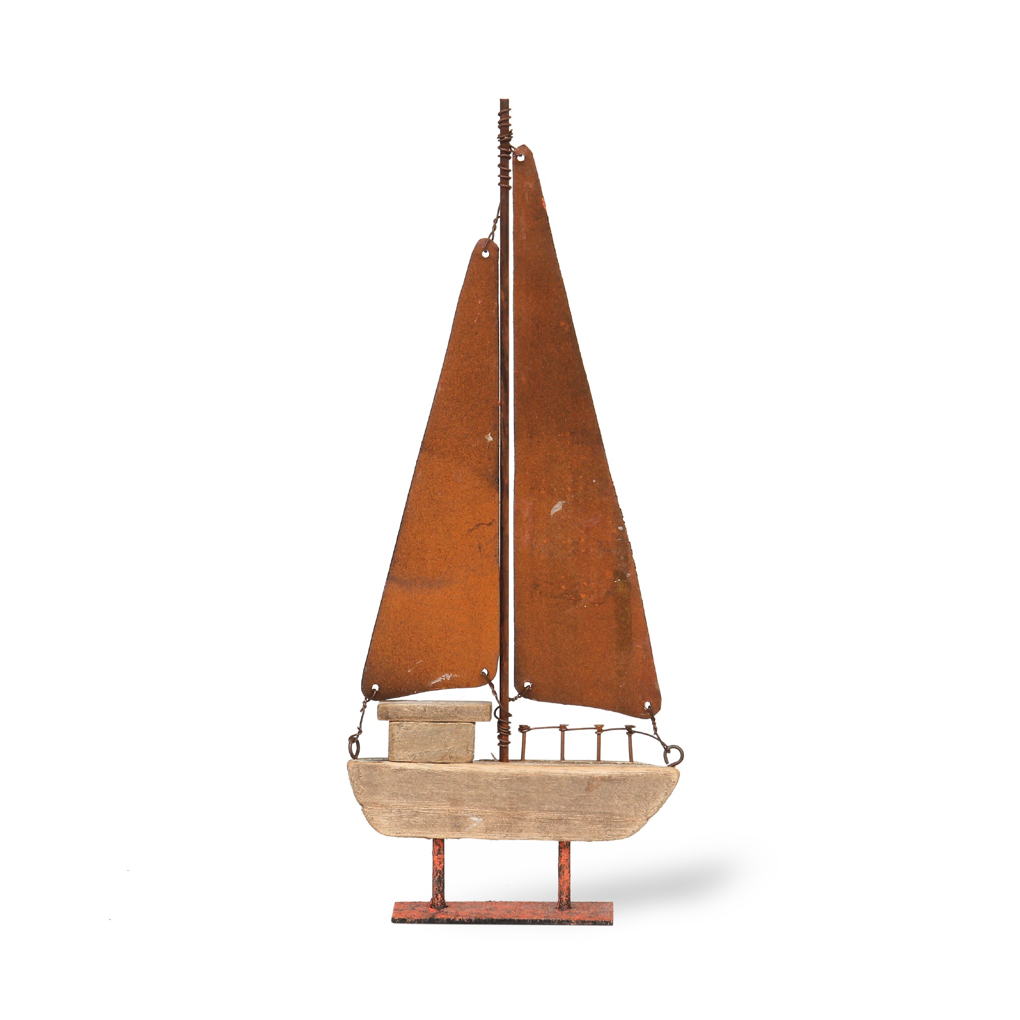 Segelboot auf Ständer, natur, H 26 cm, B 11 cm, L 3 cm von fischer's lagerhaus