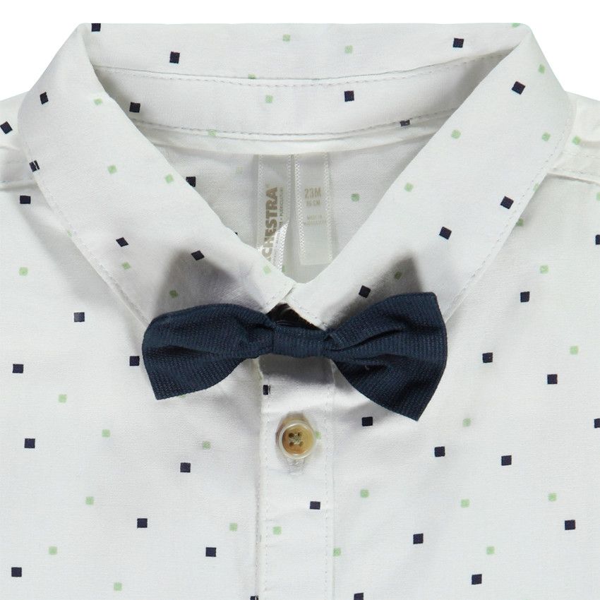 Ensemble court 2 pièces avec nœud papillon pour bébé garçon - Bleu marine