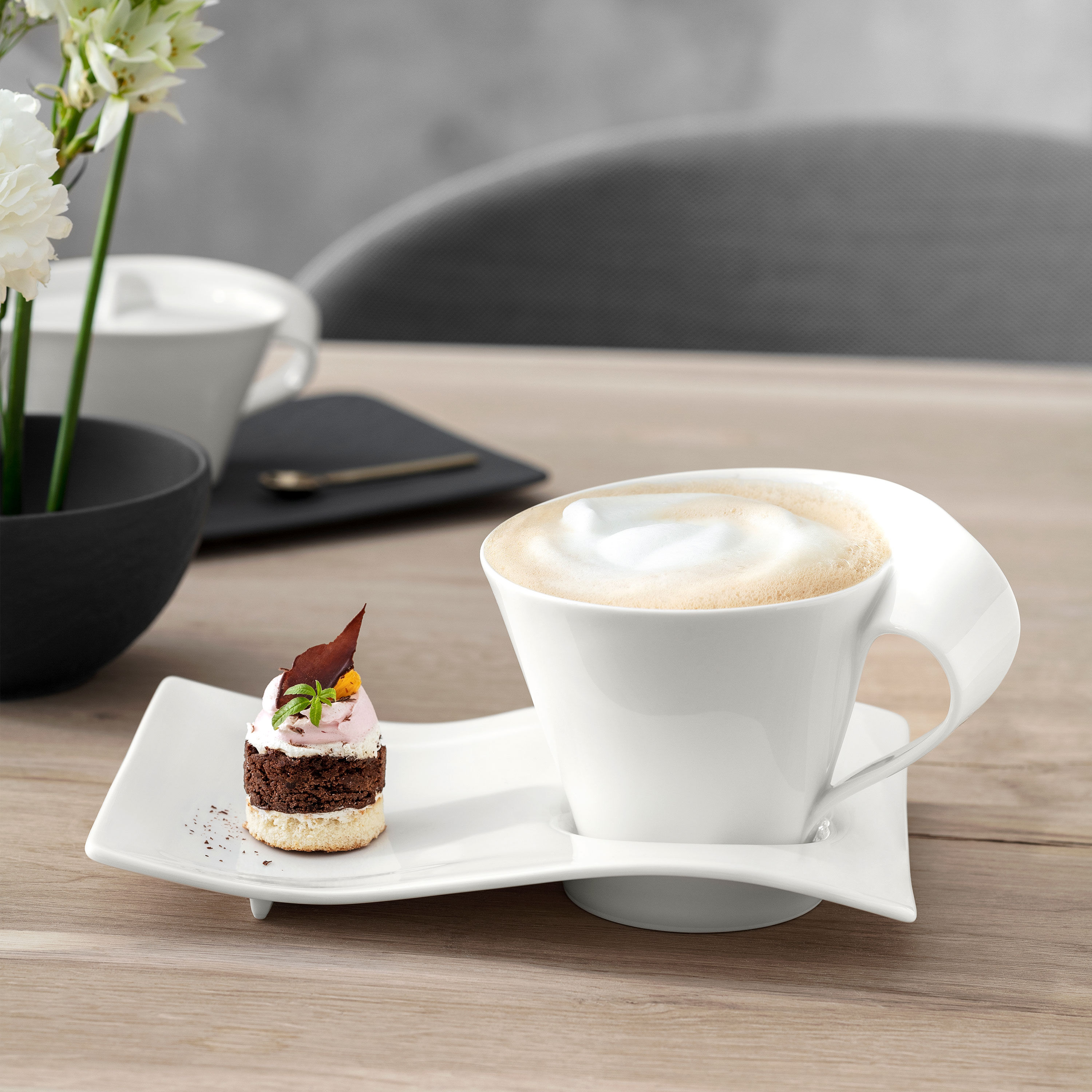 NewWave Cappuccino cup White, 5.1 oz, Premium Porcelain