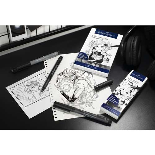 FABER-CASTELL PITT Artist Pen Manga Black 4er-Etui