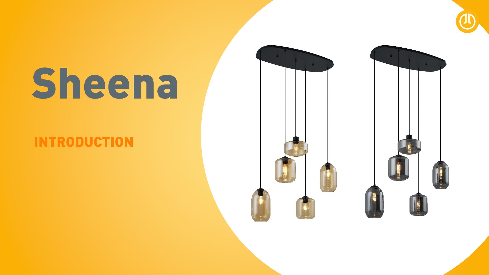 Moderne hanglamp zwart met smoke glas 5-lichts - Sheena