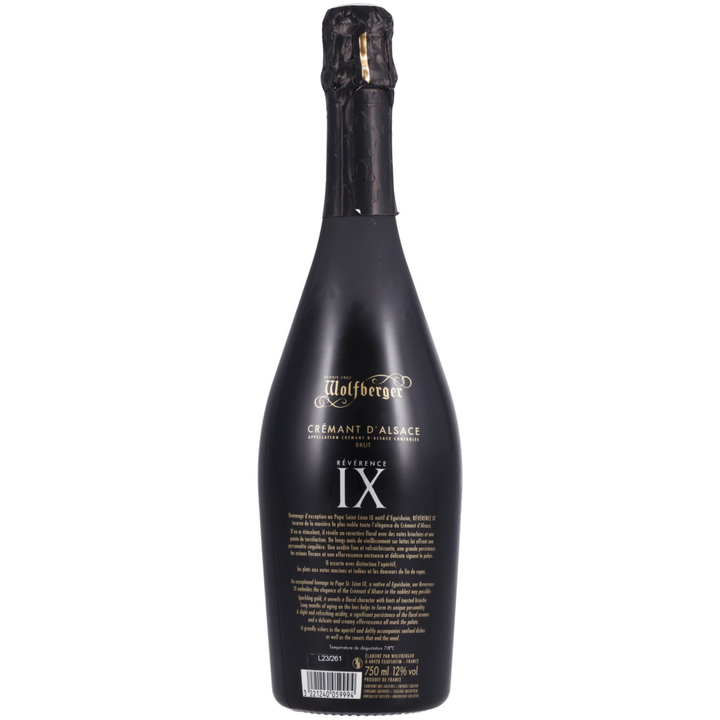 Crémant d'Alsace AOC Révèrence IX Wolfberger, brut -75cl