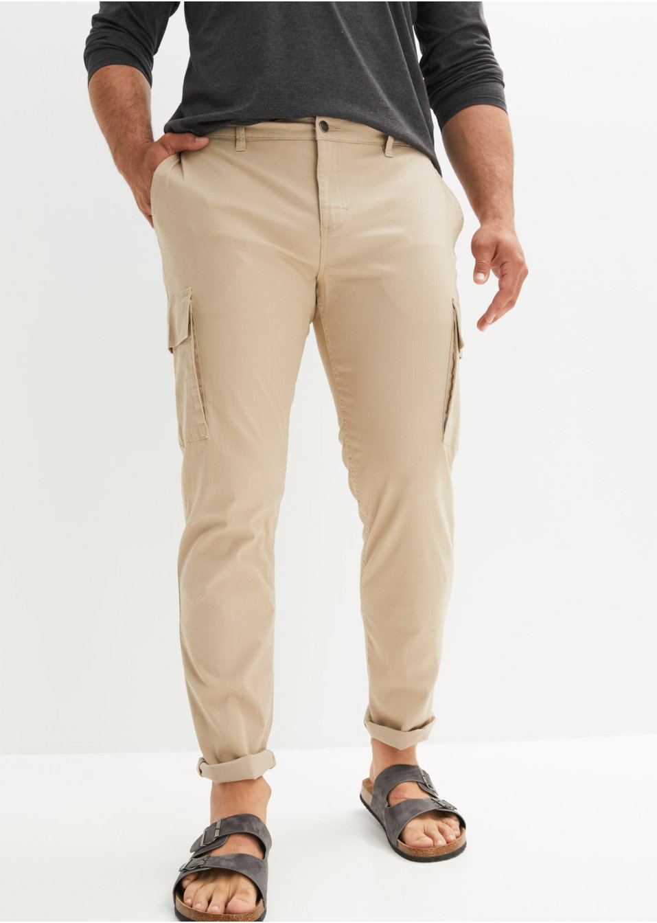 Pantalon cargo extensible Slim Fit confort pour le ventre, Straight