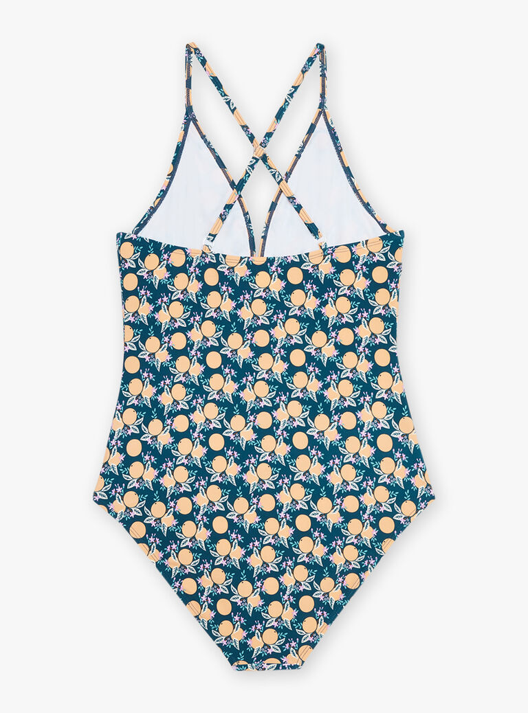 Maillot de bain 1 pièce vert émeraude à imprimé fleuri