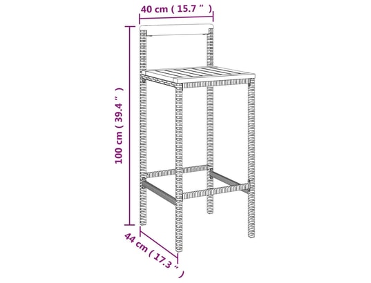VIDAXL - Tabourets de bar 4 pcs noir résine tressée et bois d'acacia