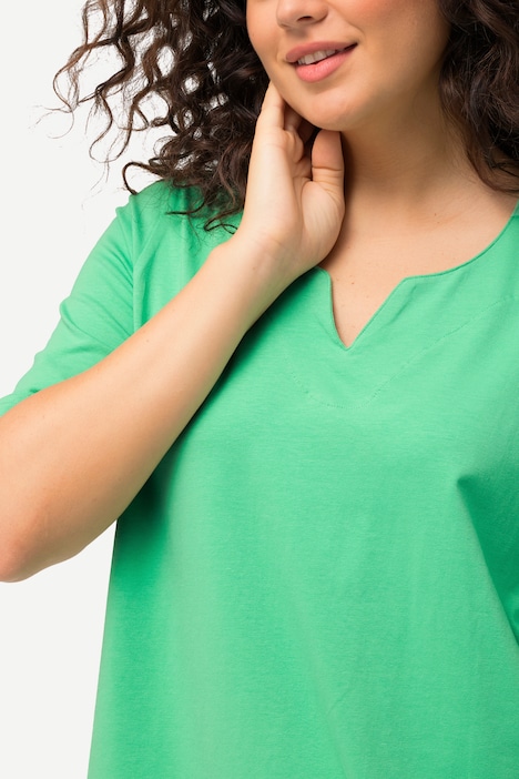 T-Shirt, A-Linie, Tunika-Ausschnitt, Halbarm
