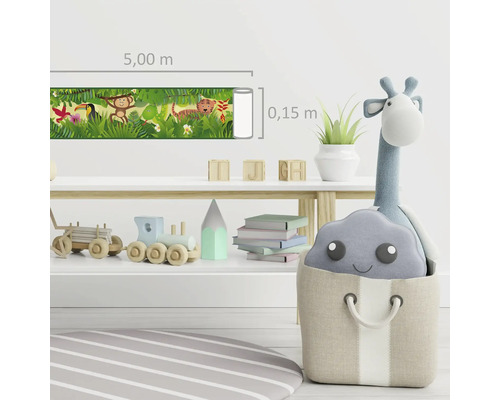 Zelfklevende rand 40372-5 Alleen Rand Jungle geelgroen 5 m x 15 cm