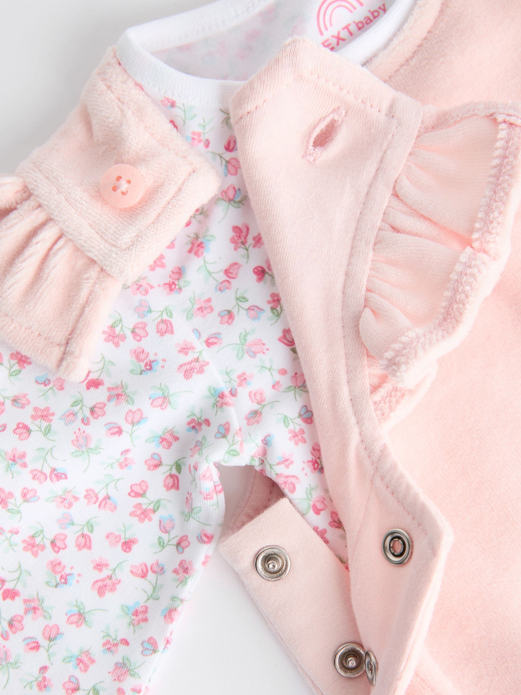 Roze - Babyset van tuinbroek en rompertje met lange mouwen (0 mnd - 2 jr)