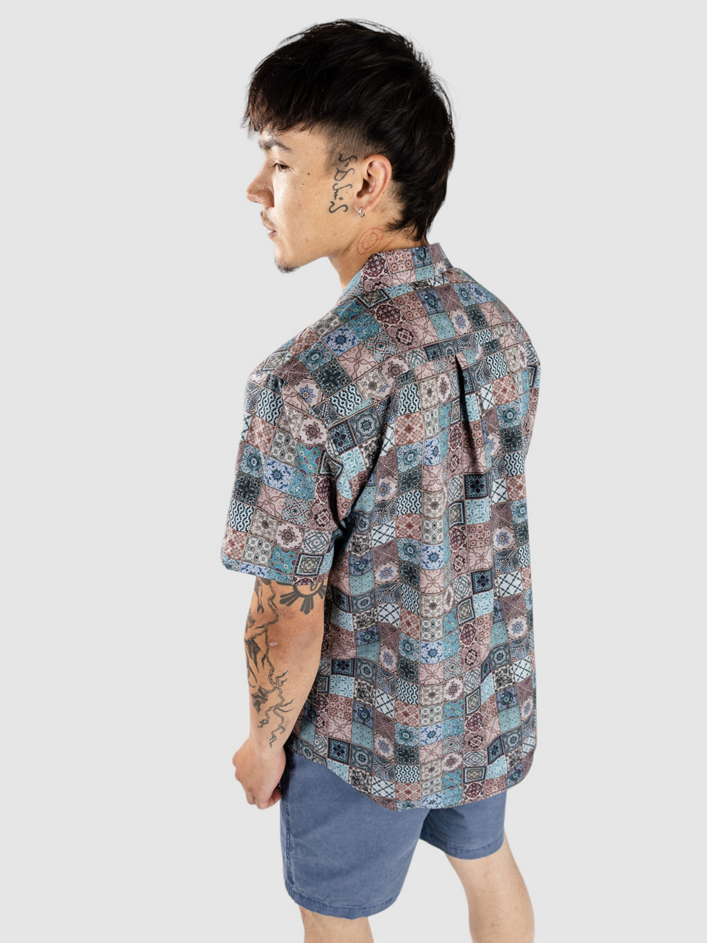 Anerkjendt Akleo S-S Poplin Aop Shirt baby blue