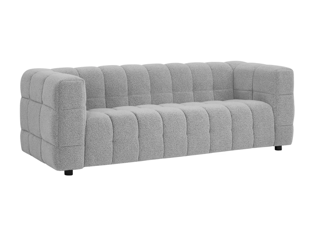 Canapé 3 places et fauteuil en tissu bouclette gris clair LERICI de Pascal Morabito