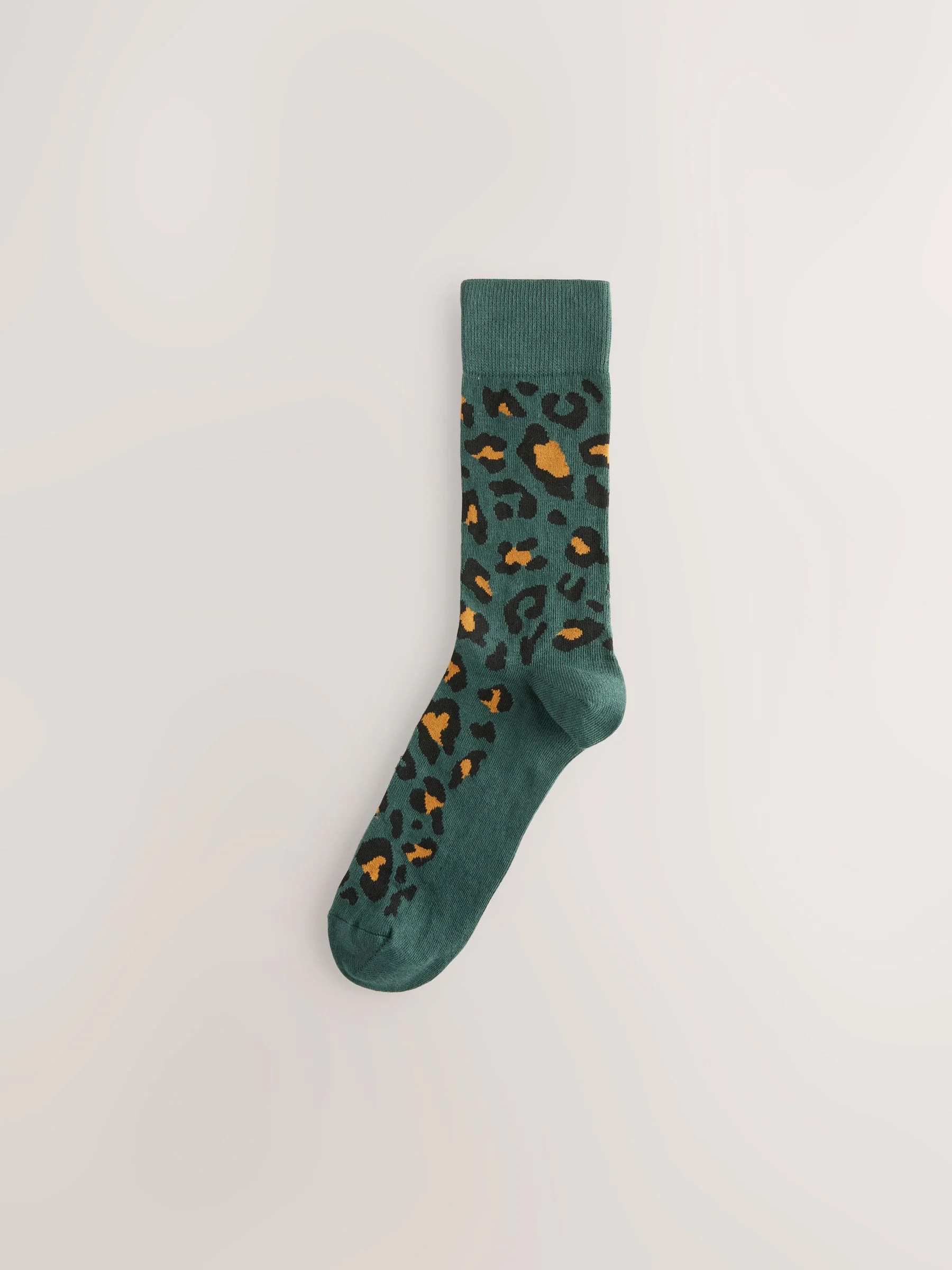 Blauw/groen/grijs met dierenprint - Set van 5 sokken met patroon