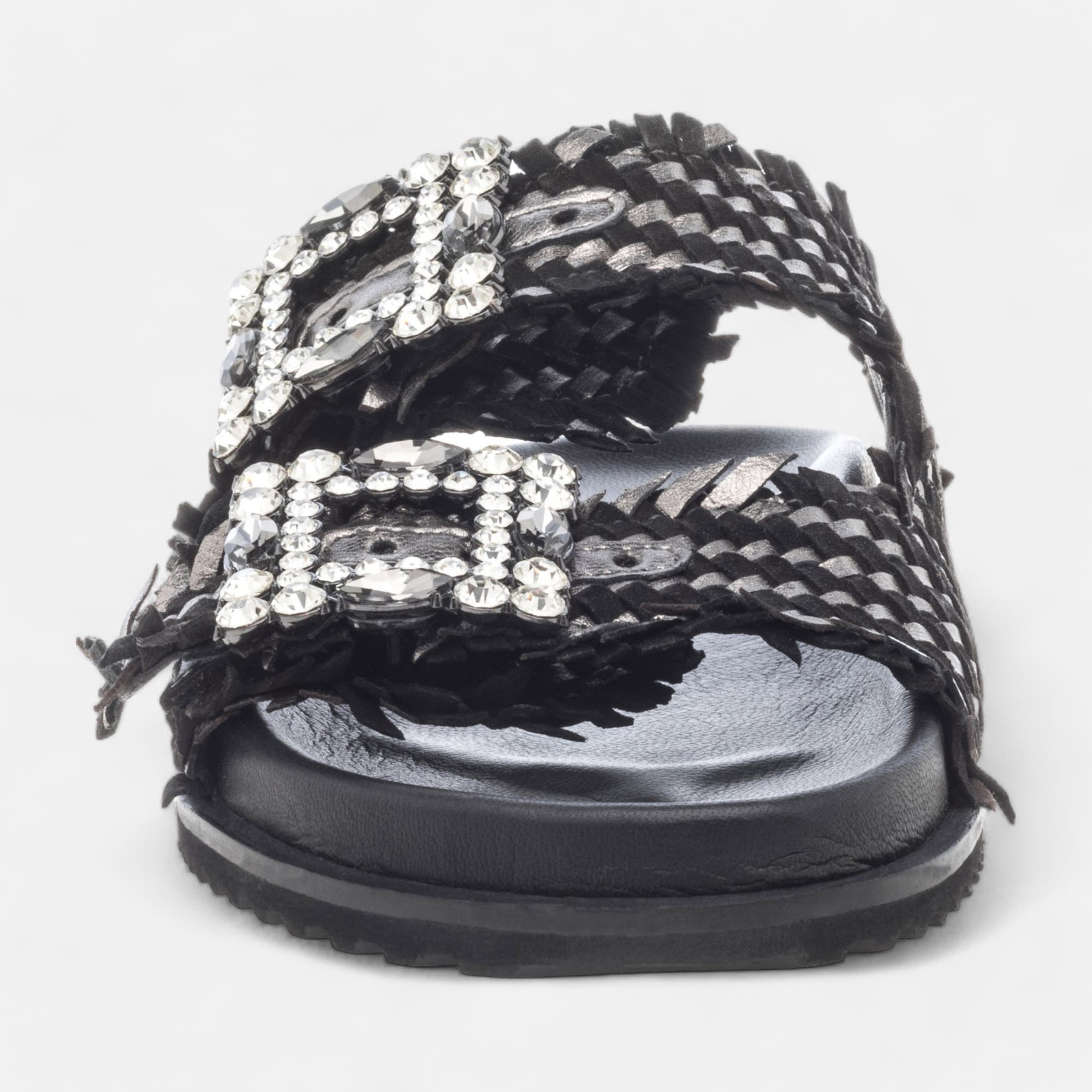 Mules Femme en cuir noir
