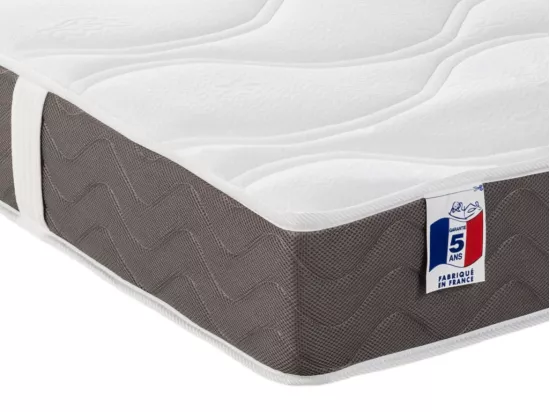 Lit électrique de relaxation déco tout plots + matelas 100% latex 3 zones - 2 x 80 x 200 cm - Tissu - Gris - JOFAR de YSMÉE