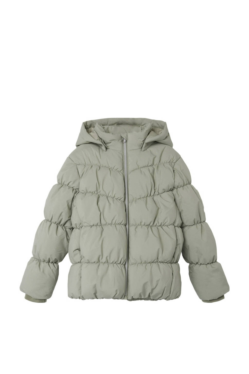NAME IT gewatteerde winterjas NKFMORNING zachtgroen