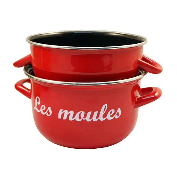 Marmite à moules acier émaillé 18 cm rouge Baumalu