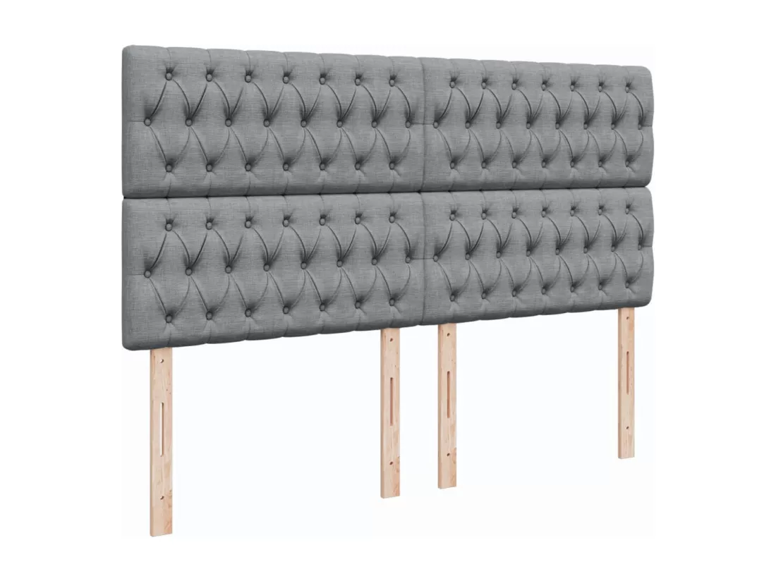 Sommier à lattes de lit avec matelas Gris clair 180x200cm Tissu