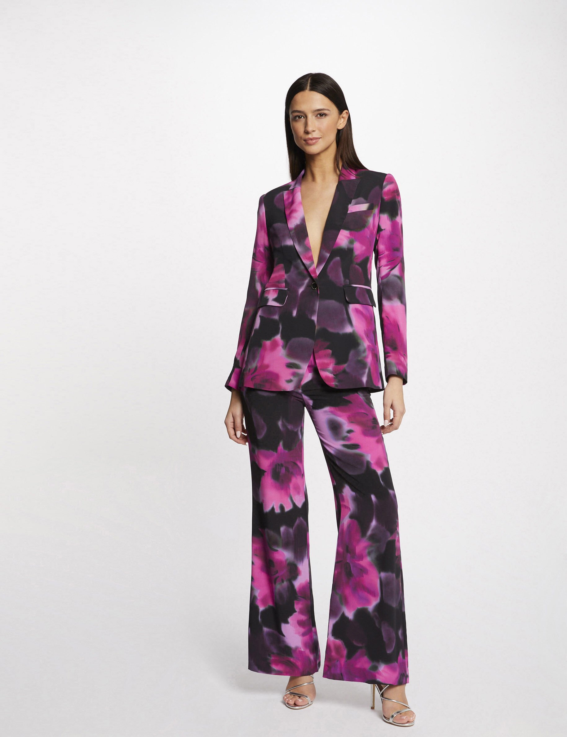 Veste tailleur droite imprimé floral multico femme - multico