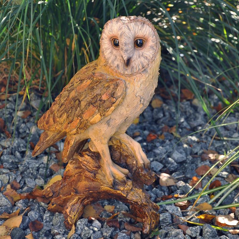 Dazikemo Dekofigur Gartenfigur Eule Holzoptik