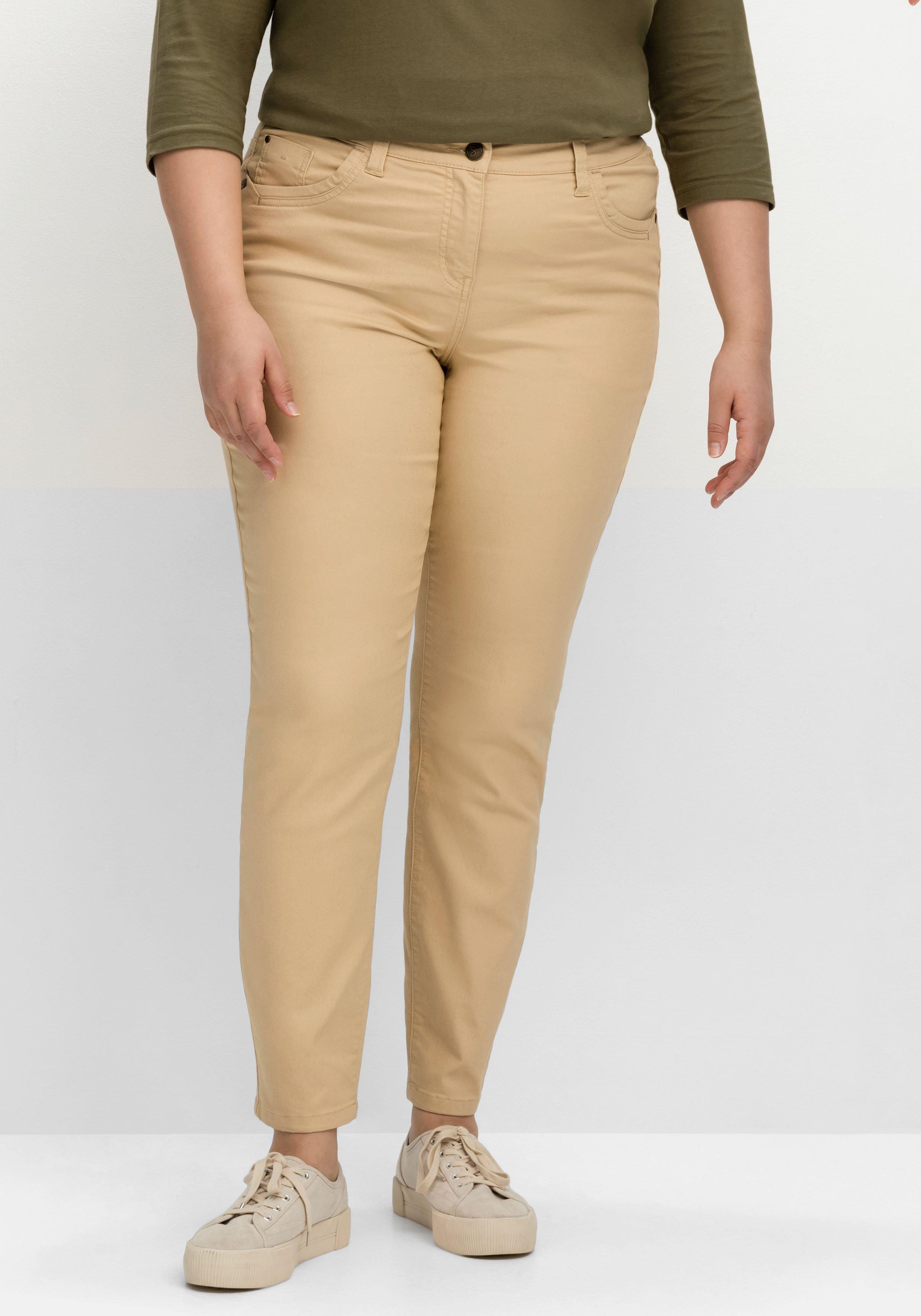Schmale Hose im Coloured-Denim-Look