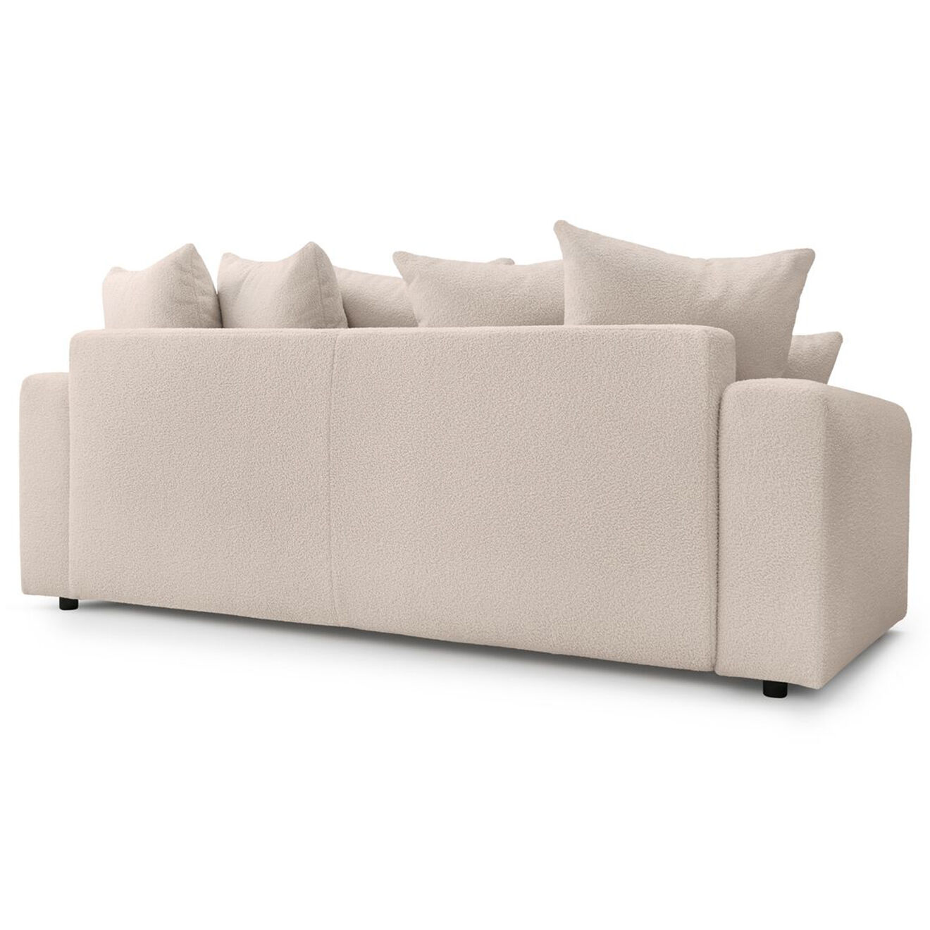 Bobochic Canapé 3 places convertible velours bouclette Envy beige - 245x102x88 cm
