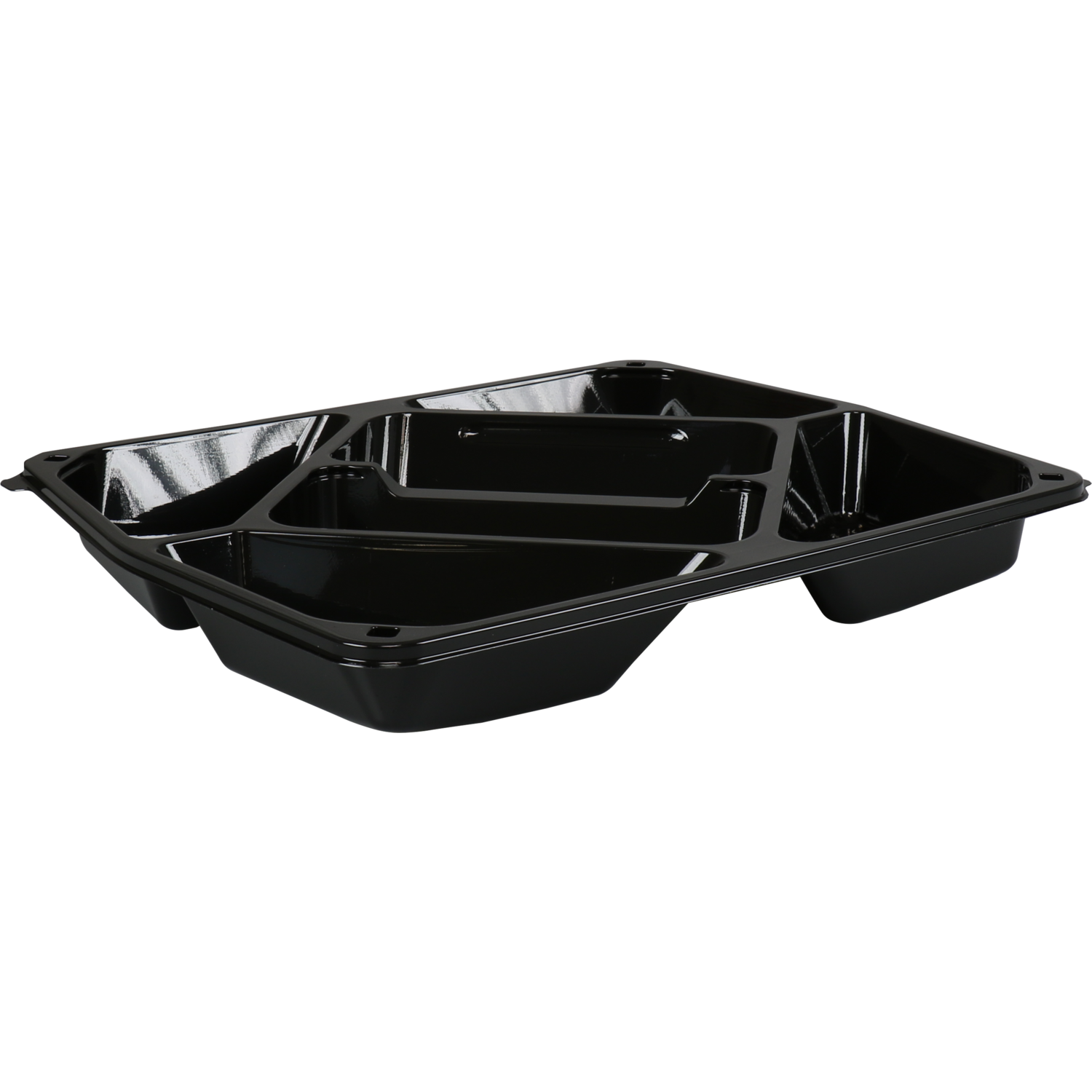 Schaal, cateringschaal, 6-vaks, gerecycled PET, 320x265x40mm, zwart