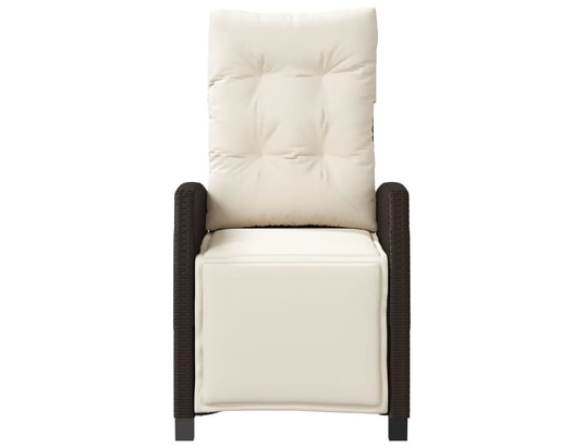 VIDAXL - Chaise inclinable de jardin repose-pied marron résine tress...