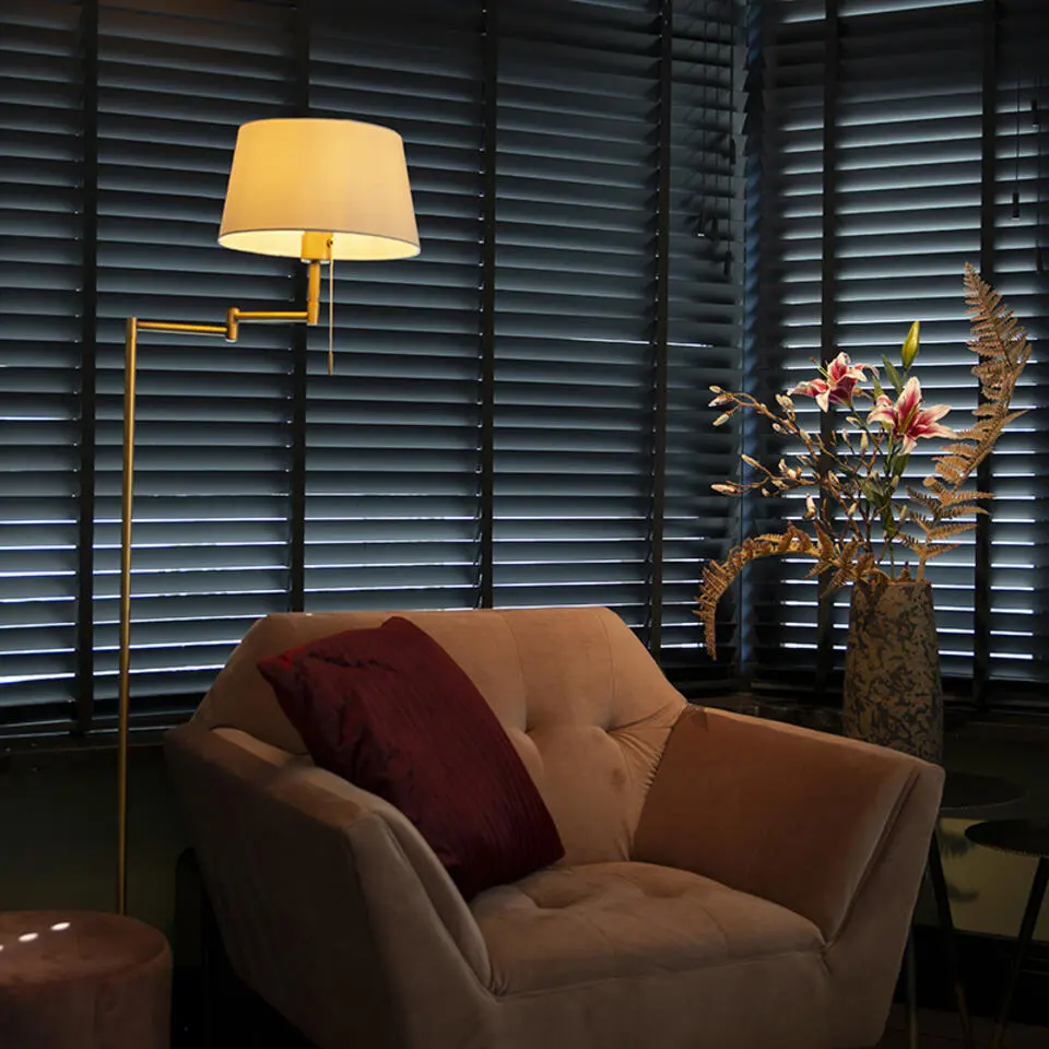 Qazqa vloerlampen ladas bruin e27