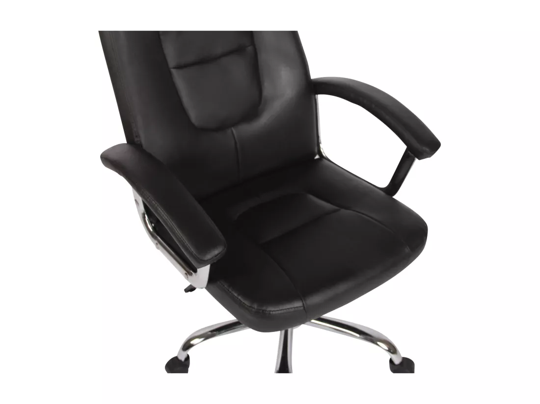 Chaise de bureau - Similicuir & Métal chromé - Noir - Reedville