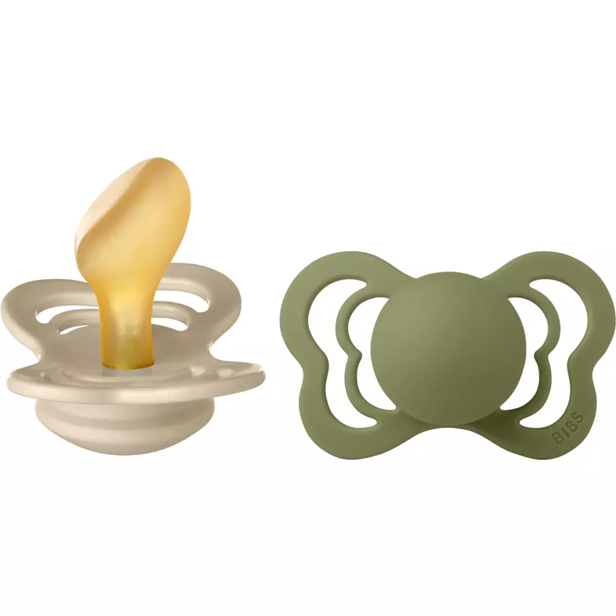 BIBS® Schnuller Couture Olive  Vanilla Latex 6-36 Monate, 2 Stk.
