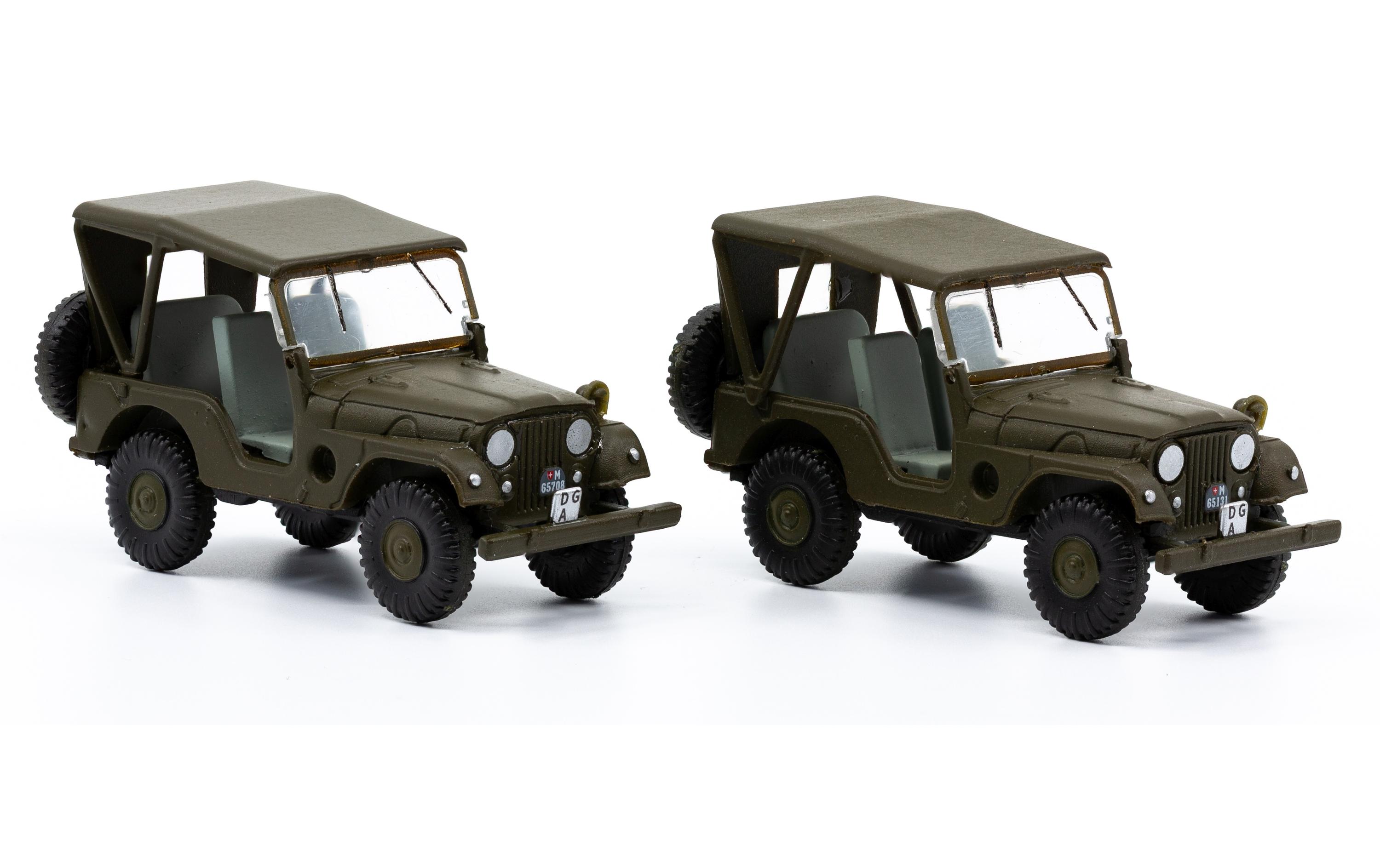 Willys M38A1 Armee Jeep 2er Set 1:87H0 Jeep Militärmodell